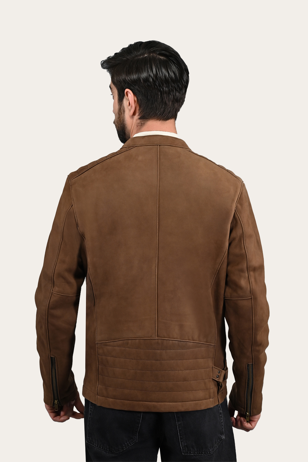 Men’s Tobacco Desert Racer Leather Jacket | Frye Tobacco
