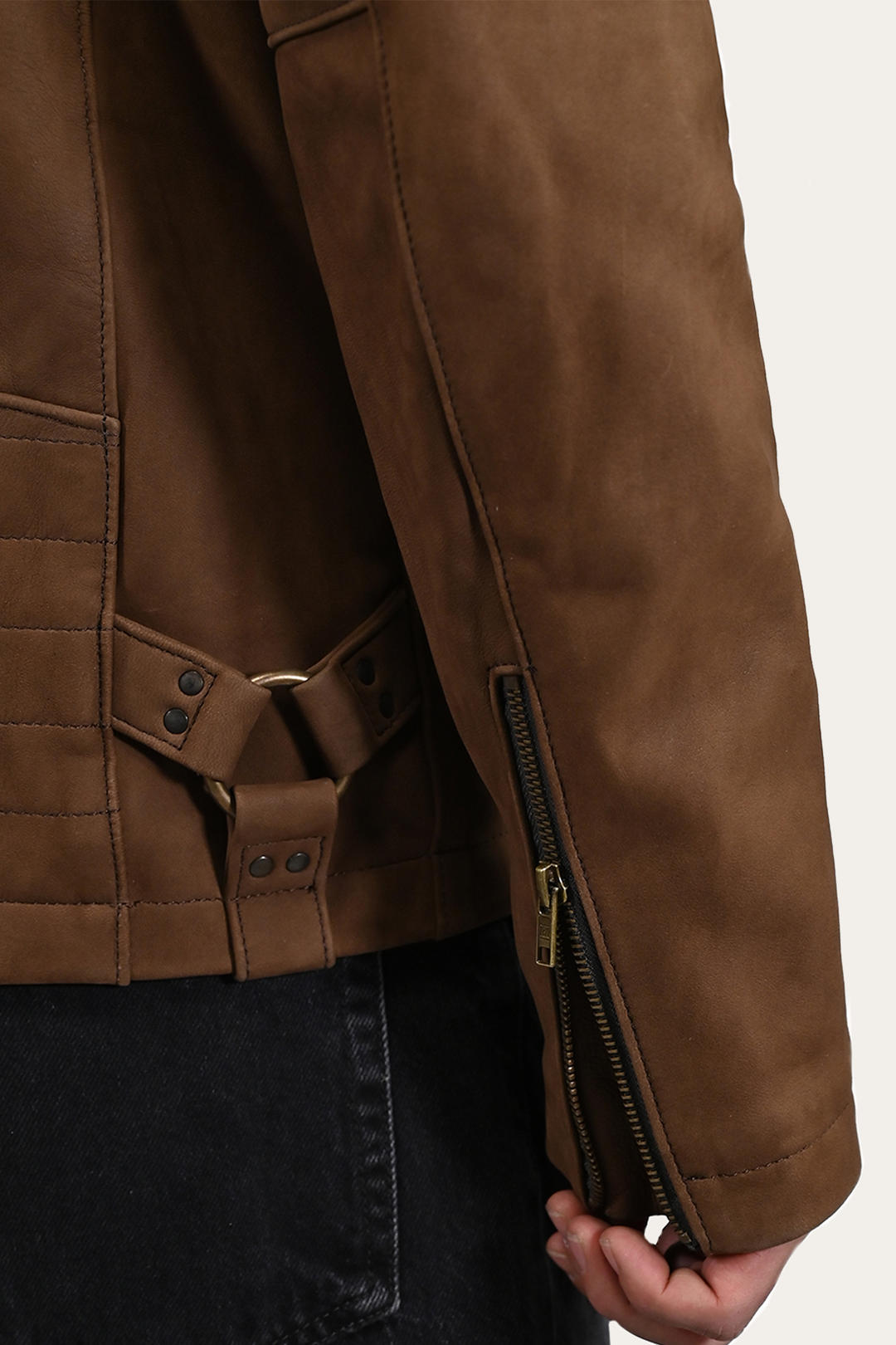 Men’s Tobacco Desert Racer Leather Jacket | Frye Tobacco