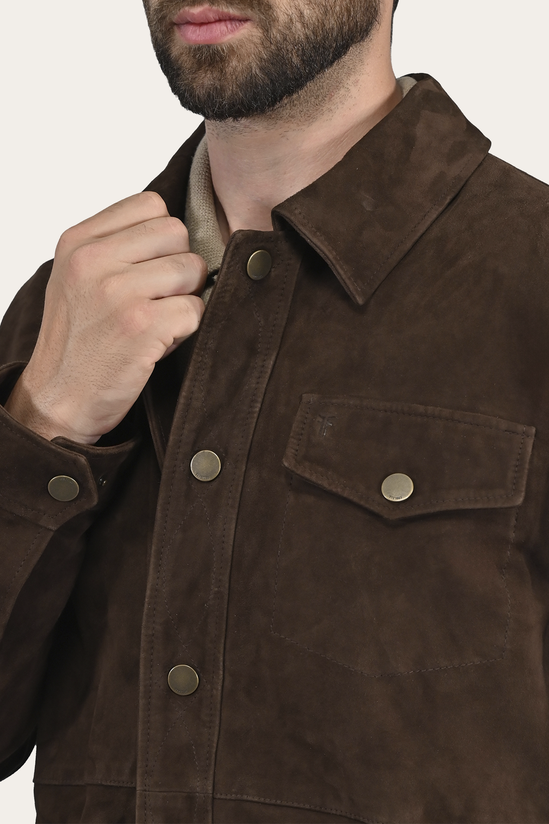 Men’s Dark Brown Authentic Suede Shacket | Frye Dark Brown