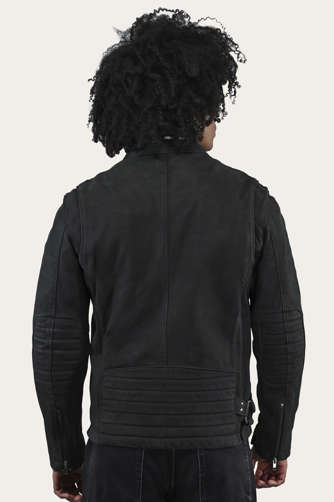 Men’s Black Cattleman Vintage Cafe Racer Leather Jacket | Frye Black