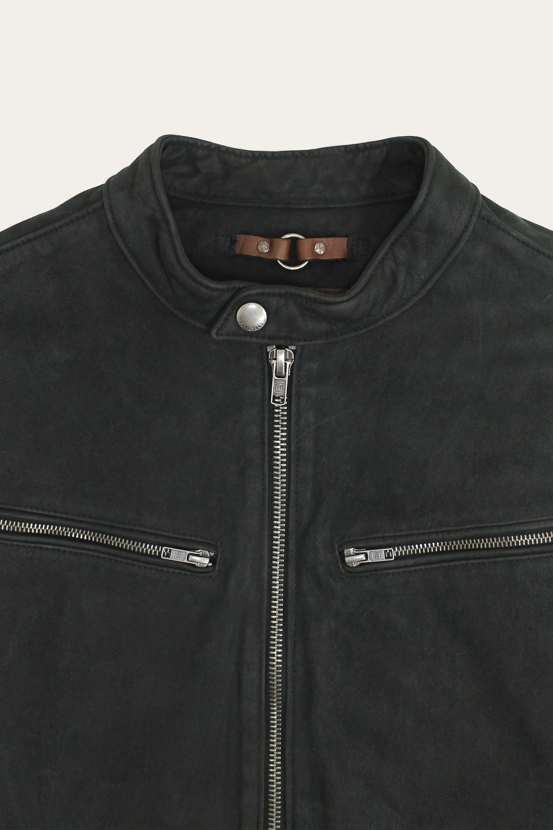 Men’s Black Cattleman Vintage Cafe Racer Leather Jacket | Frye Black