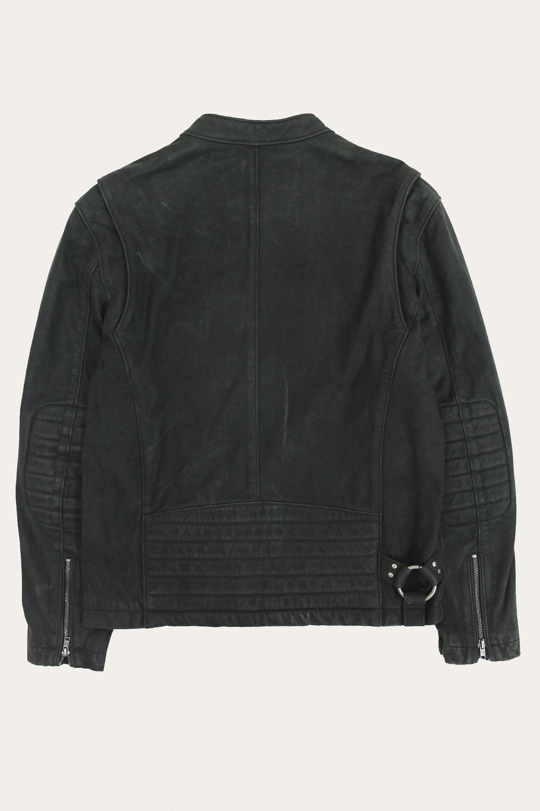 Men’s Black Cattleman Vintage Cafe Racer Leather Jacket | Frye Black