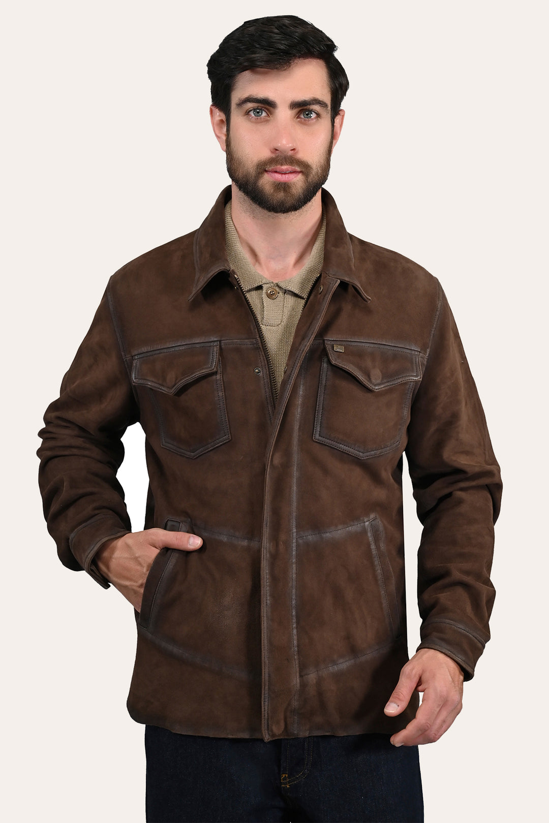Men’s Dark Brown Brody Suede Shacket | Frye Dark brown