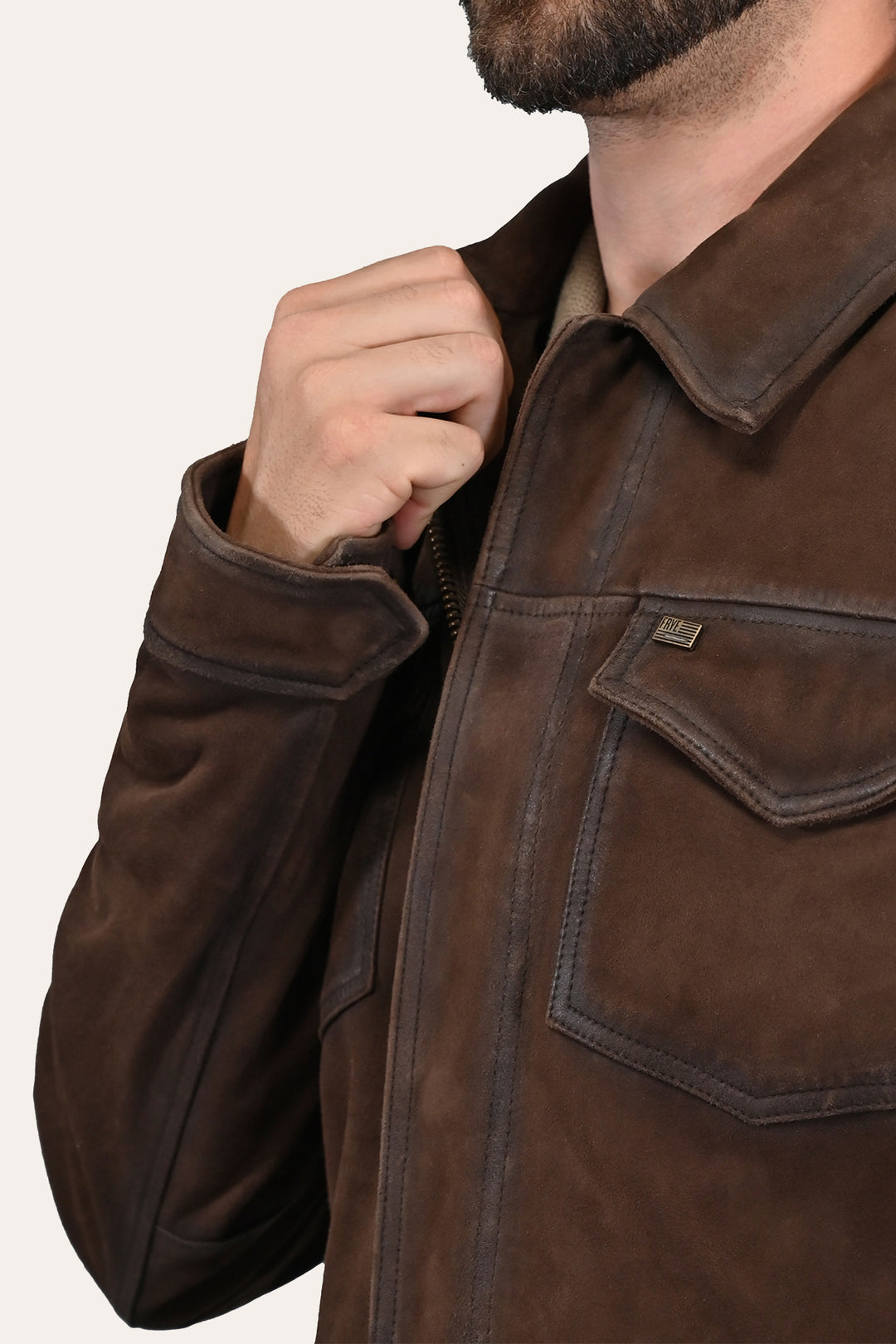 Men’s Dark Brown Brody Suede Shacket | Frye Dark brown