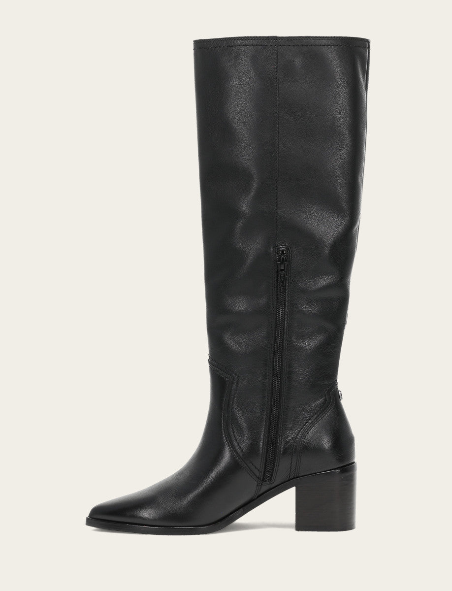 Women's Black Sadie Softy Tall Booties | Frye Black